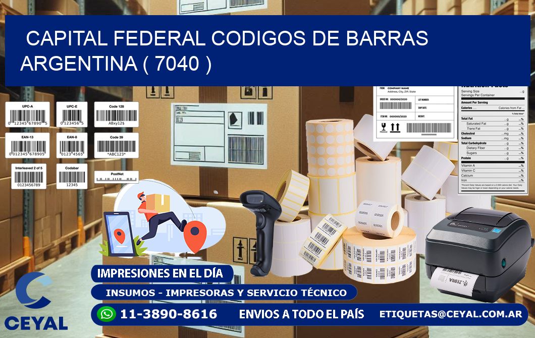 Capital federal codigos de barras argentina ( 7040 )