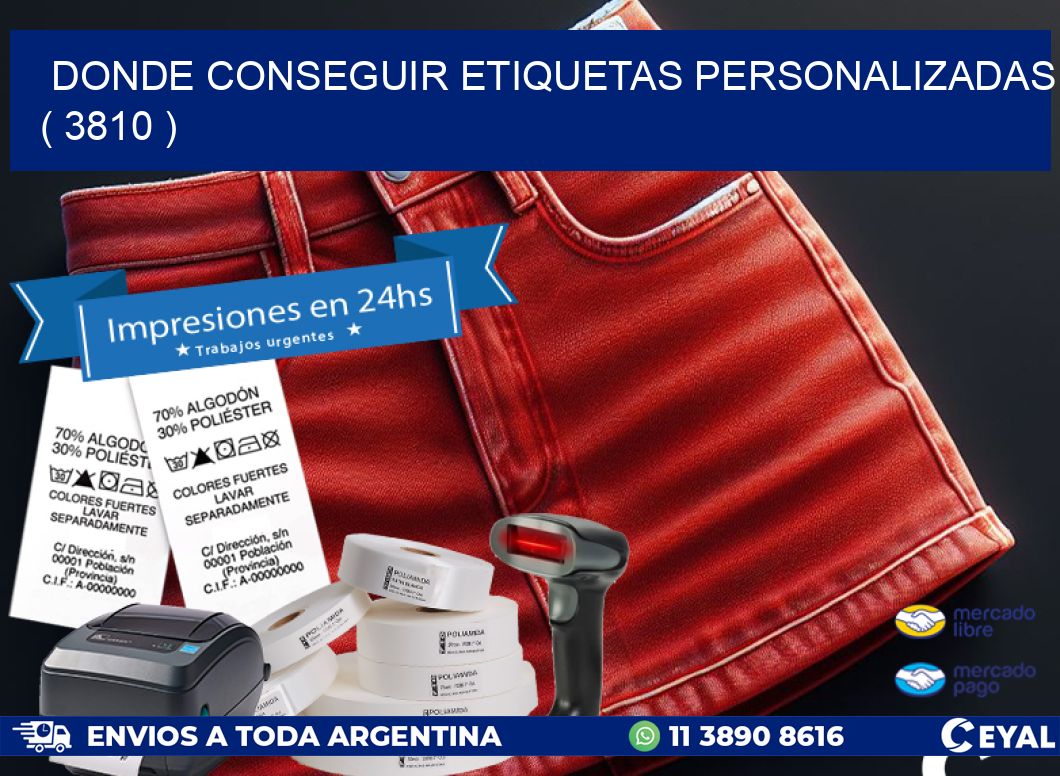 DONDE CONSEGUIR ETIQUETAS PERSONALIZADAS ( 3810 )