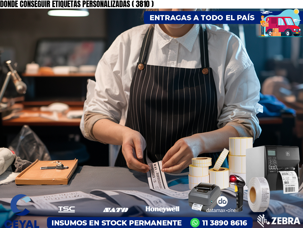 DONDE CONSEGUIR ETIQUETAS PERSONALIZADAS ( 3810 )
