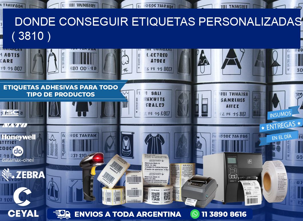 DONDE CONSEGUIR ETIQUETAS PERSONALIZADAS ( 3810 )