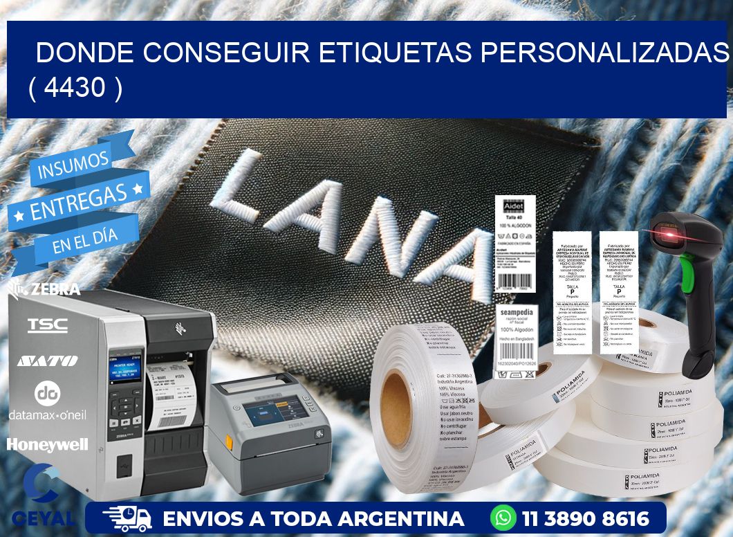 DONDE CONSEGUIR ETIQUETAS PERSONALIZADAS ( 4430 )