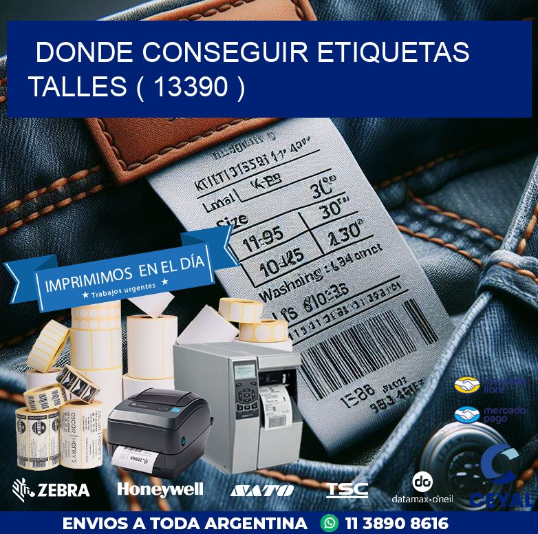 DONDE CONSEGUIR ETIQUETAS TALLES ( 13390 )