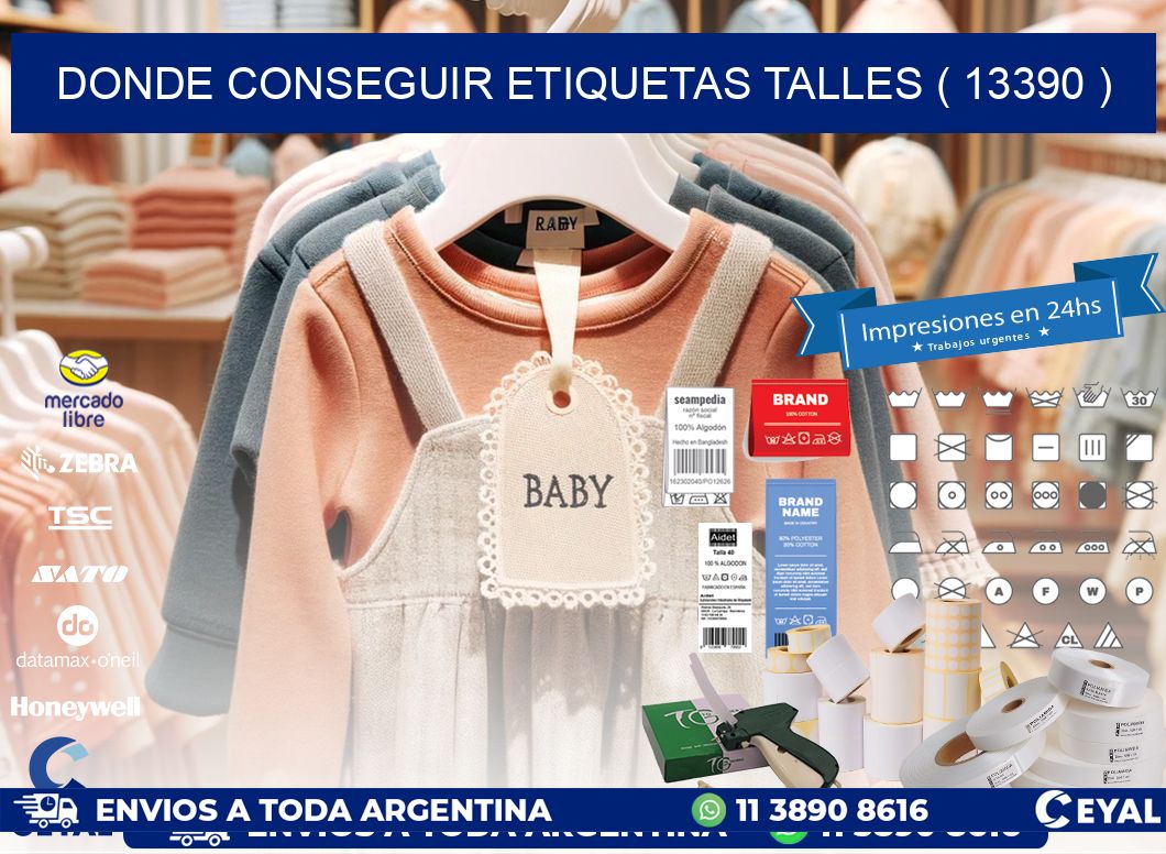 DONDE CONSEGUIR ETIQUETAS TALLES ( 13390 )