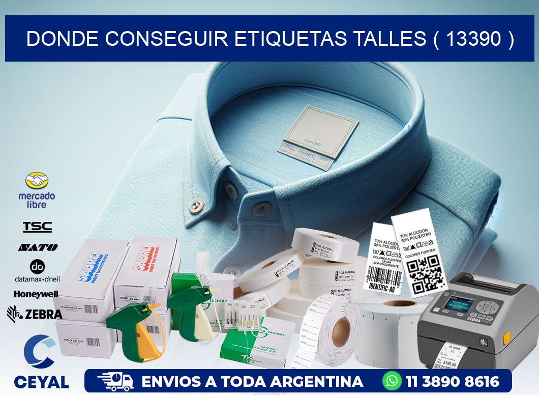 DONDE CONSEGUIR ETIQUETAS TALLES ( 13390 )