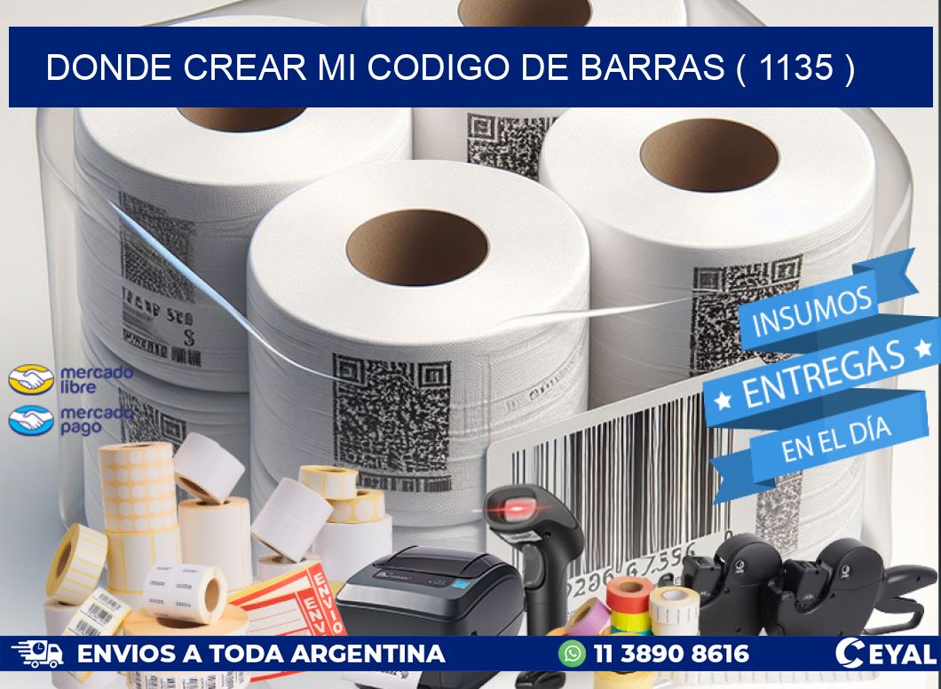 DONDE CREAR MI CODIGO DE BARRAS ( 1135 )