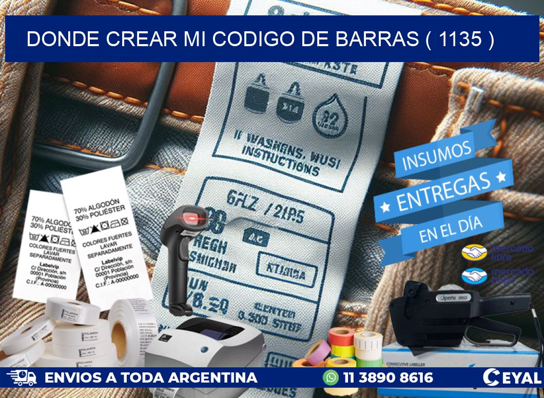 DONDE CREAR MI CODIGO DE BARRAS ( 1135 )