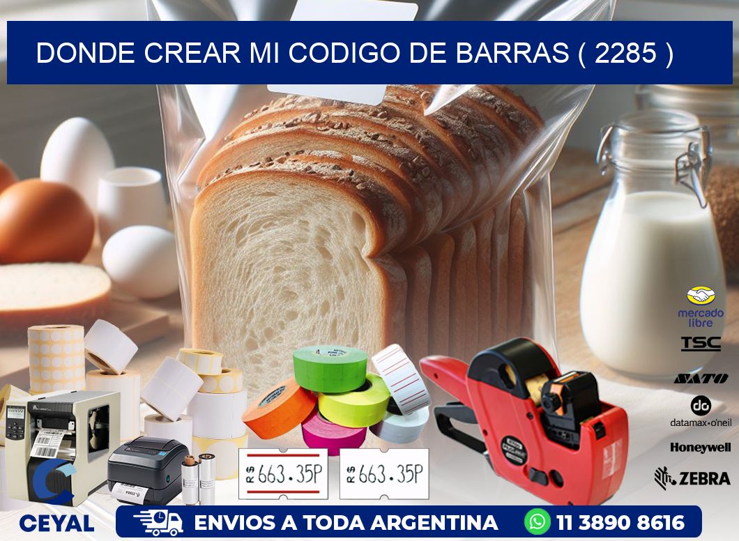 DONDE CREAR MI CODIGO DE BARRAS ( 2285 )