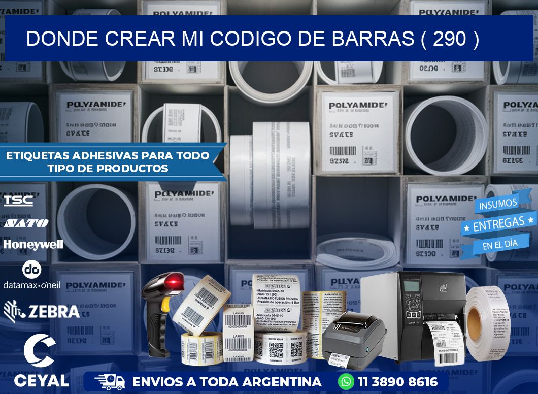 DONDE CREAR MI CODIGO DE BARRAS ( 290 )