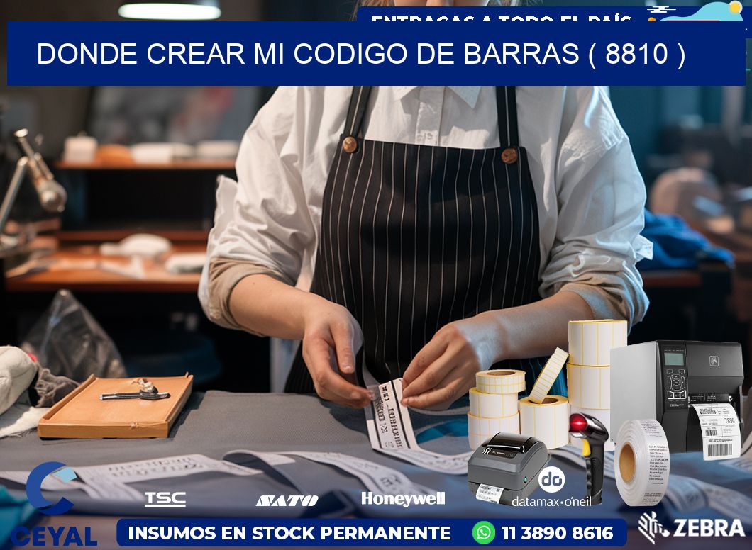 DONDE CREAR MI CODIGO DE BARRAS ( 8810 )