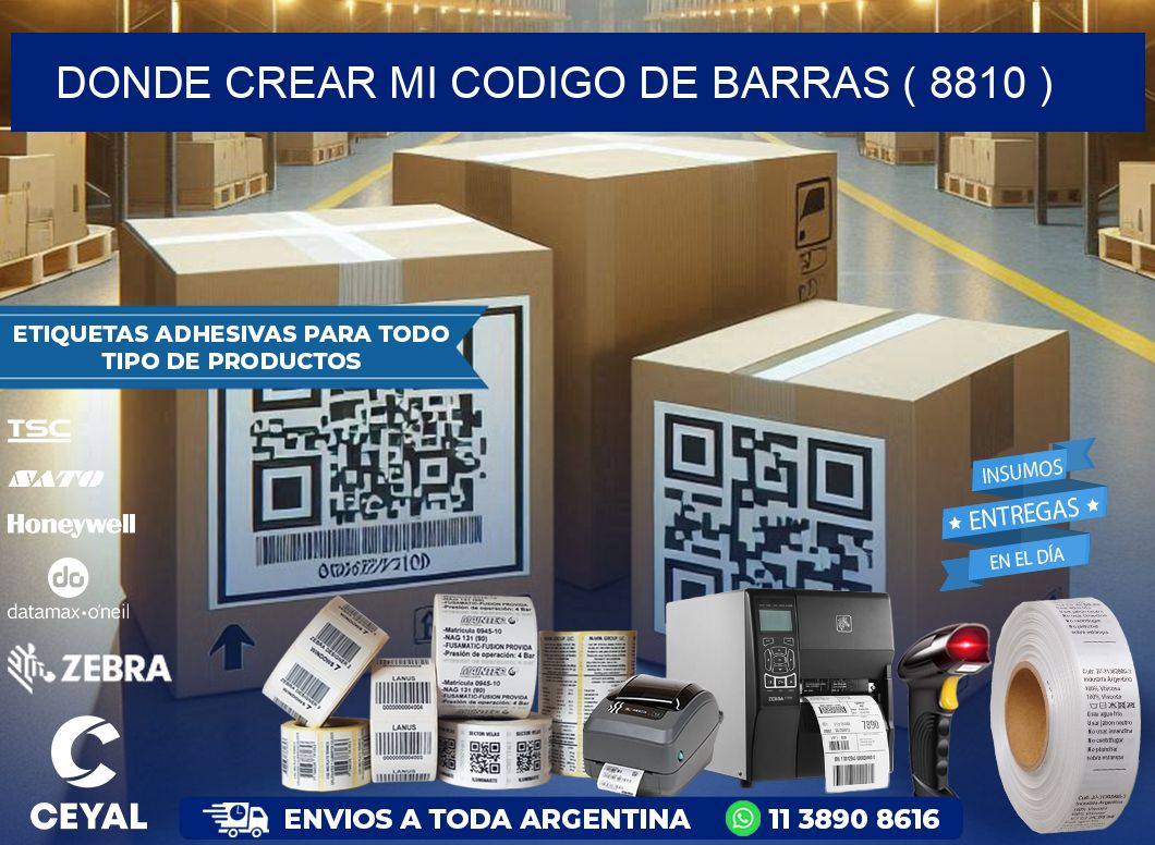 DONDE CREAR MI CODIGO DE BARRAS ( 8810 )