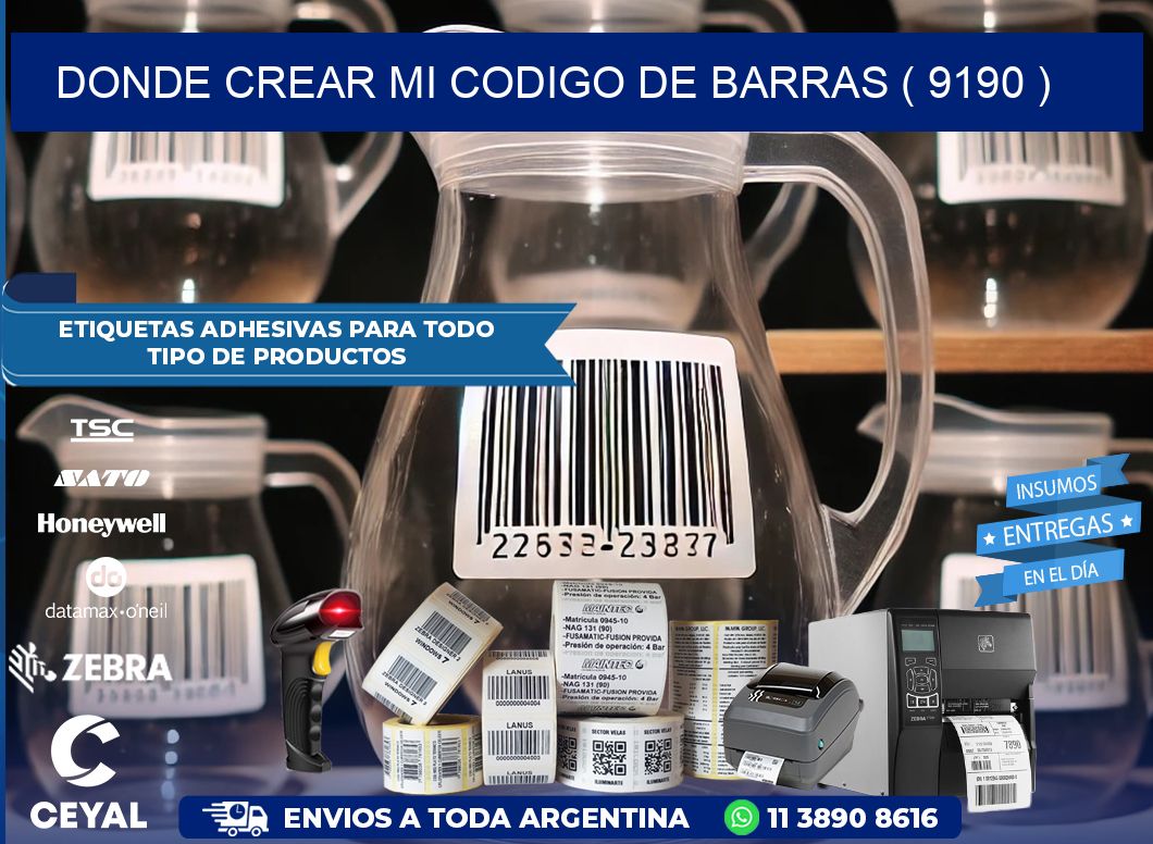 DONDE CREAR MI CODIGO DE BARRAS ( 9190 )