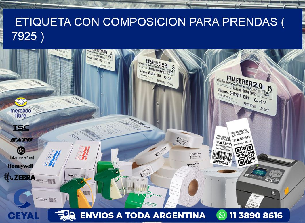 ETIQUETA CON COMPOSICION PARA PRENDAS ( 7925 )