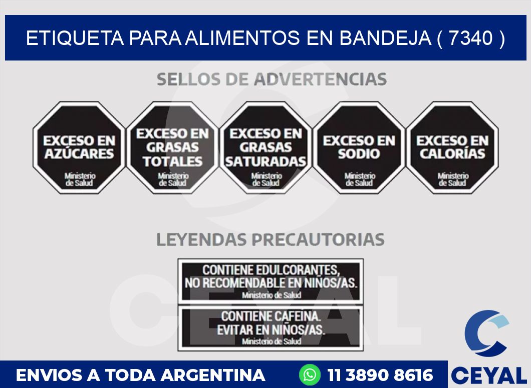 ETIQUETA PARA ALIMENTOS EN BANDEJA ( 7340 )