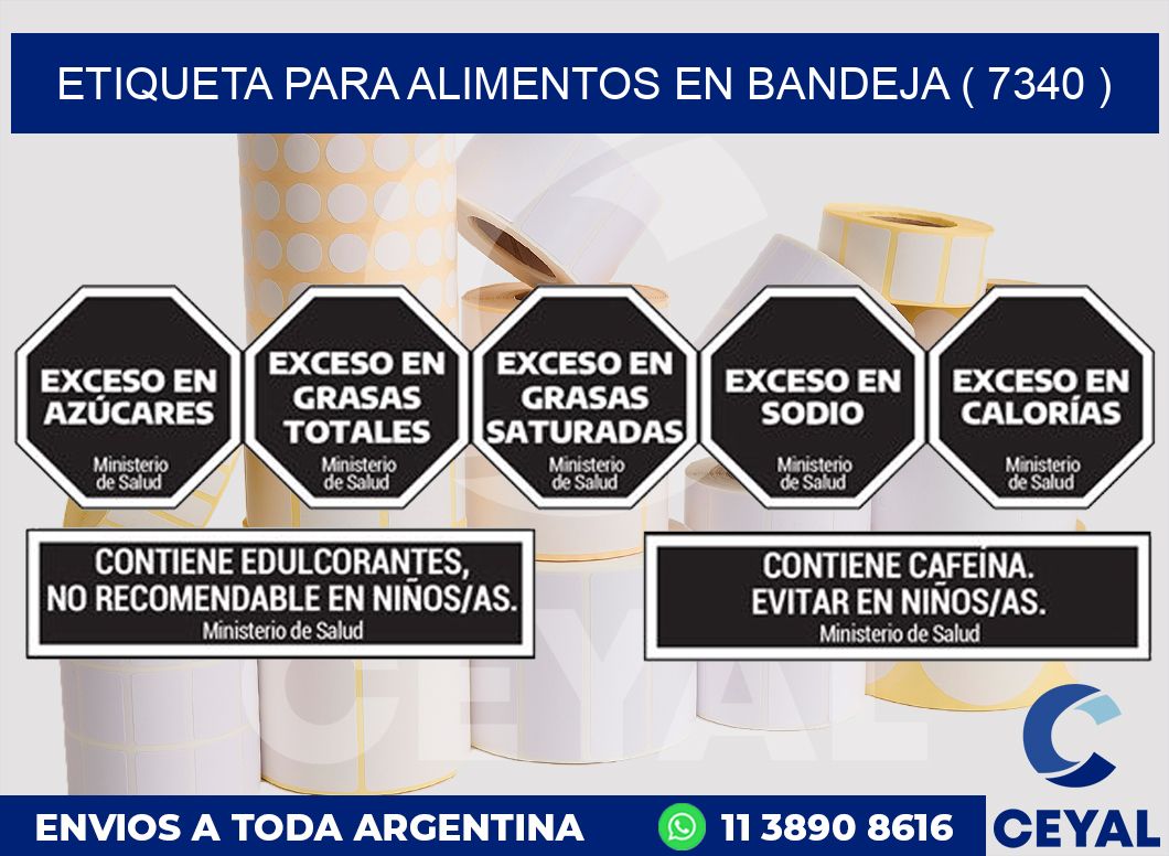 ETIQUETA PARA ALIMENTOS EN BANDEJA ( 7340 )