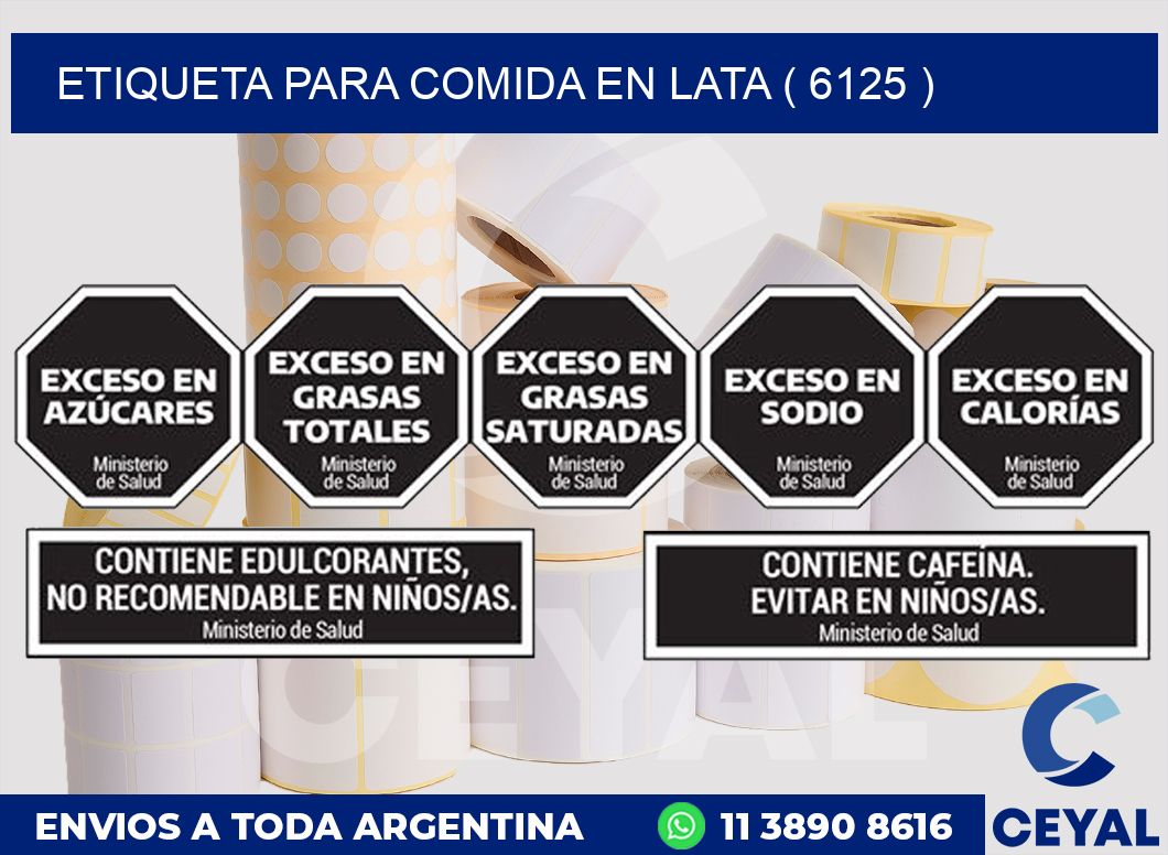 ETIQUETA PARA COMIDA EN LATA ( 6125 )