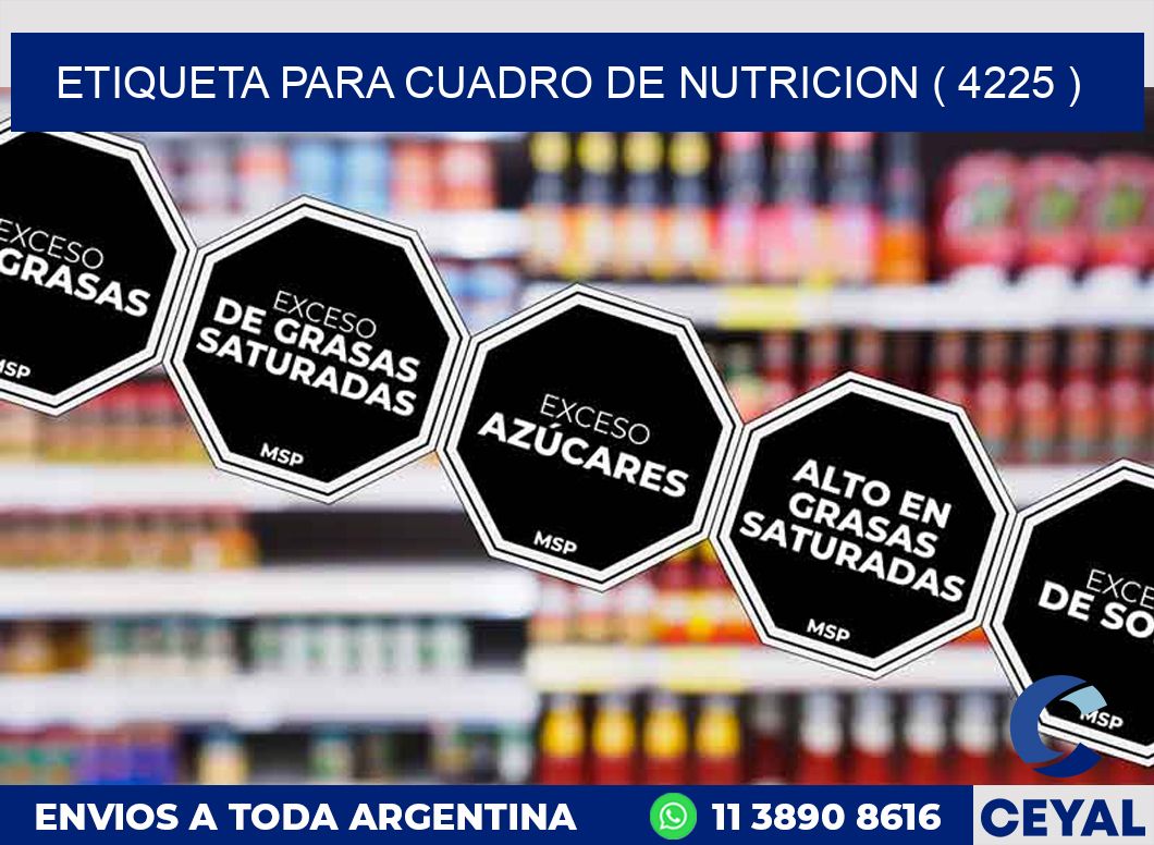 ETIQUETA PARA CUADRO DE NUTRICION ( 4225 )