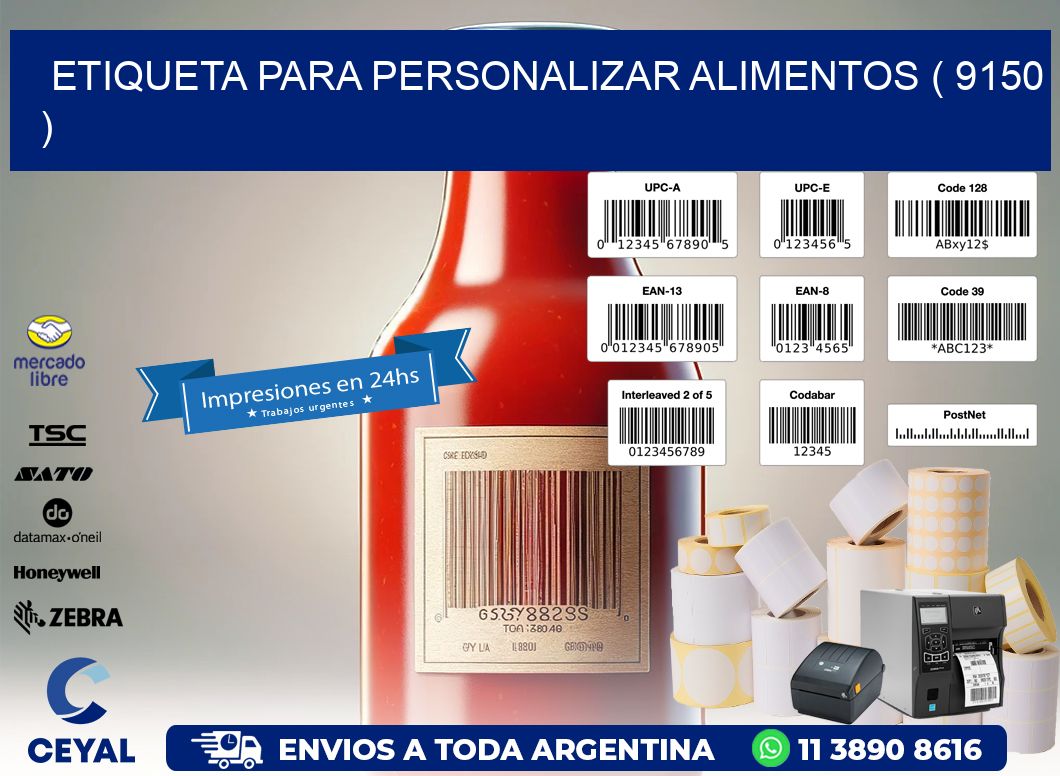 ETIQUETA PARA PERSONALIZAR ALIMENTOS ( 9150 )