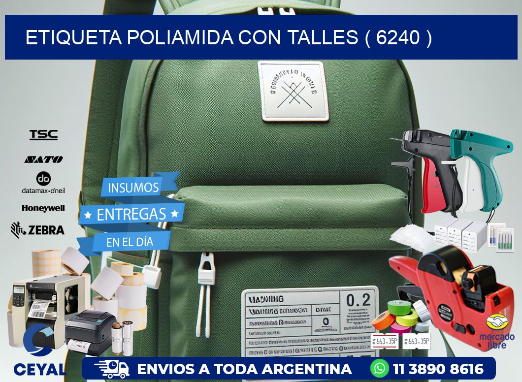 ETIQUETA POLIAMIDA CON TALLES ( 6240 )