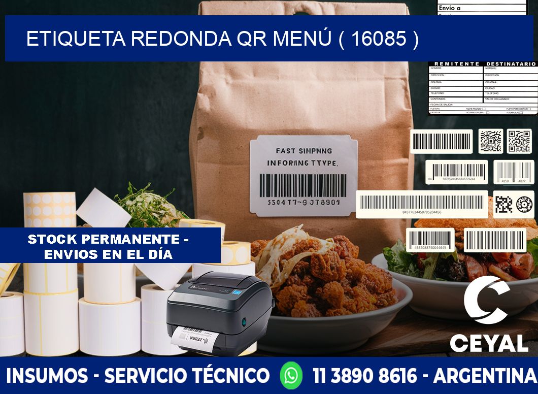 ETIQUETA REDONDA QR MENÚ ( 16085 )