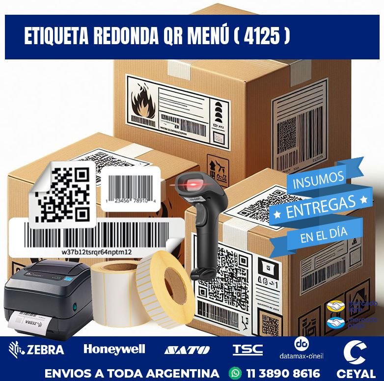 ETIQUETA REDONDA QR MENÚ ( 4125 )