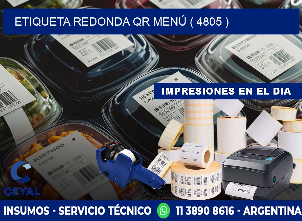 ETIQUETA REDONDA QR MENÚ ( 4805 )