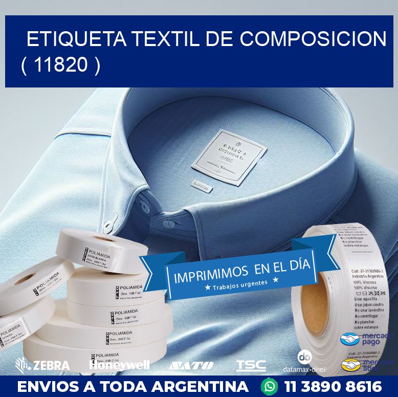 ETIQUETA TEXTIL DE COMPOSICION ( 11820 )