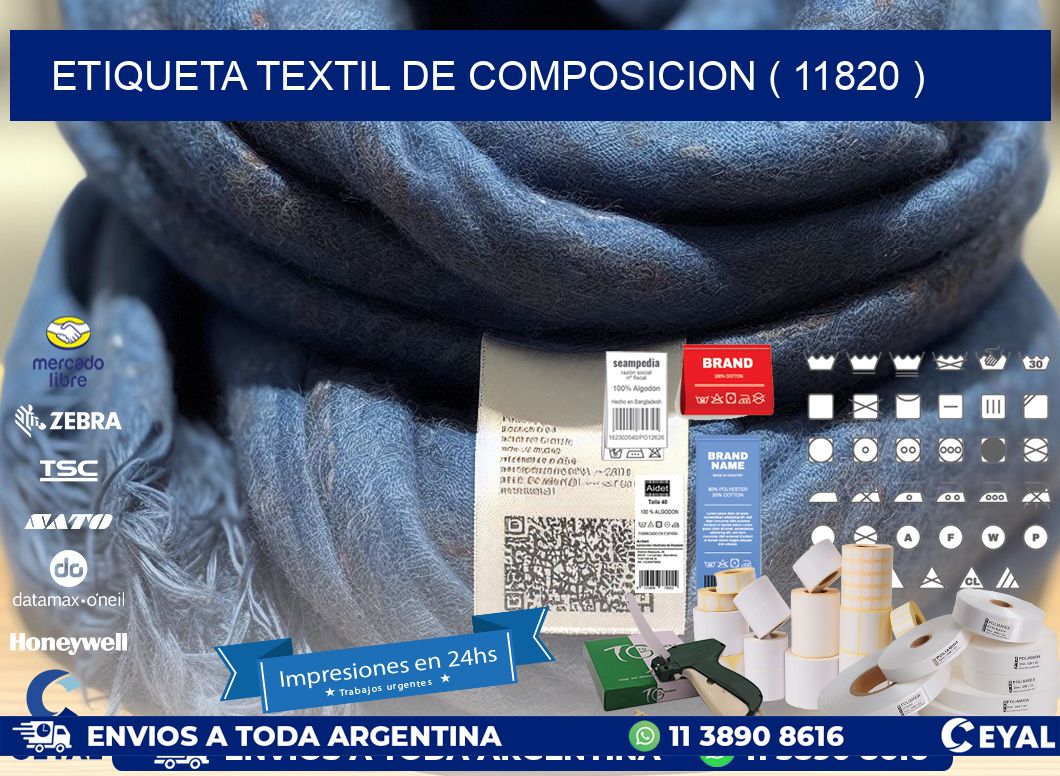 ETIQUETA TEXTIL DE COMPOSICION ( 11820 )