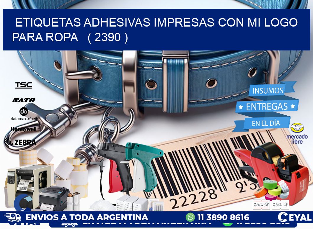 ETIQUETAS ADHESIVAS IMPRESAS CON MI LOGO PARA ROPA   ( 2390 )