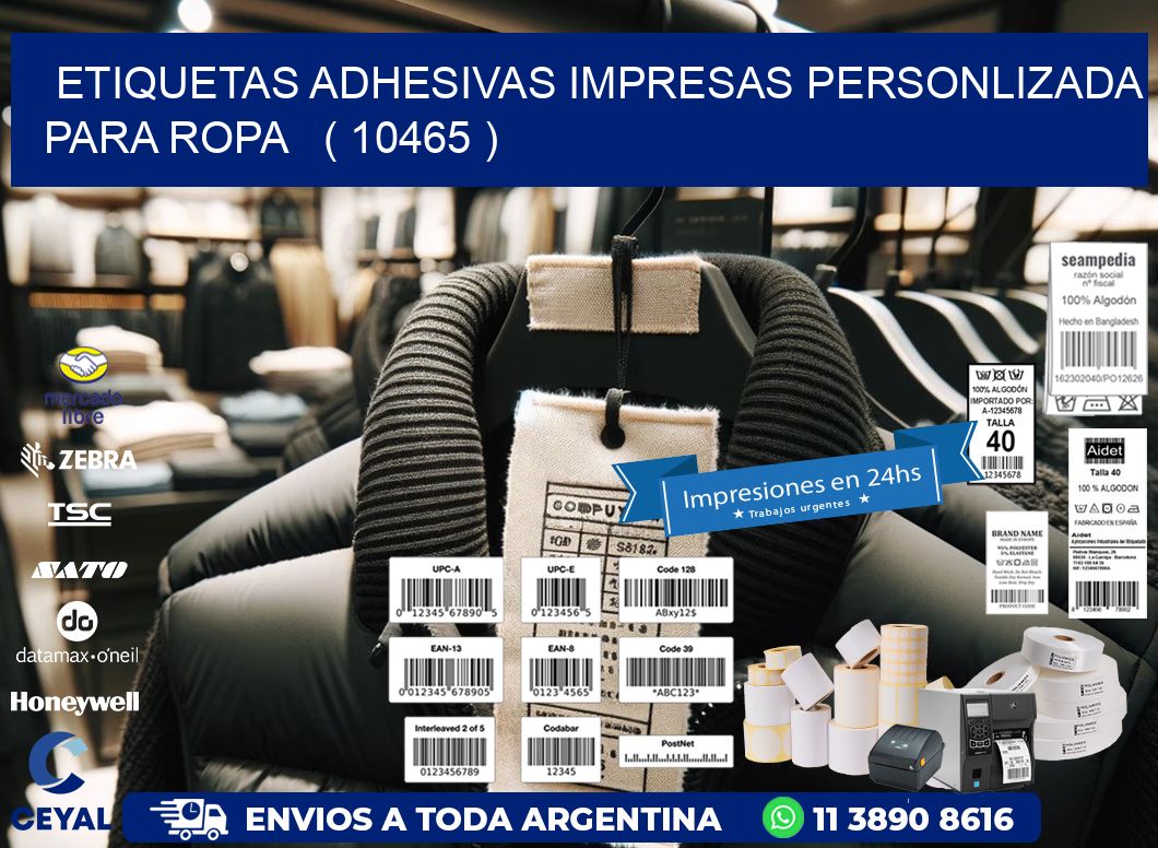 ETIQUETAS ADHESIVAS IMPRESAS PERSONLIZADA PARA ROPA   ( 10465 )