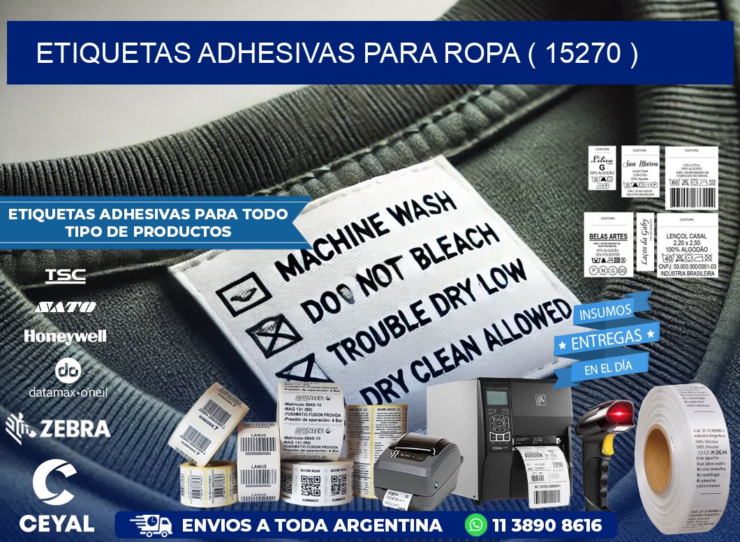 ETIQUETAS ADHESIVAS PARA ROPA ( 15270 )
