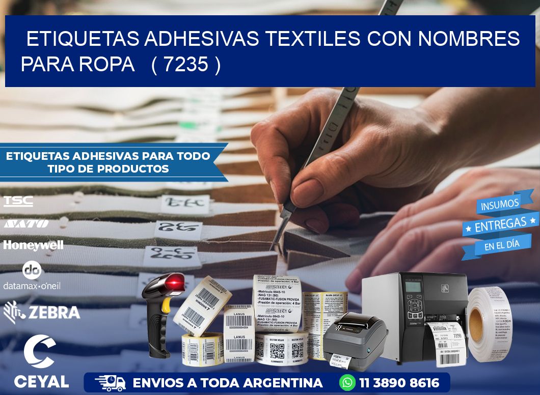 ETIQUETAS ADHESIVAS TEXTILES CON NOMBRES PARA ROPA   ( 7235 )