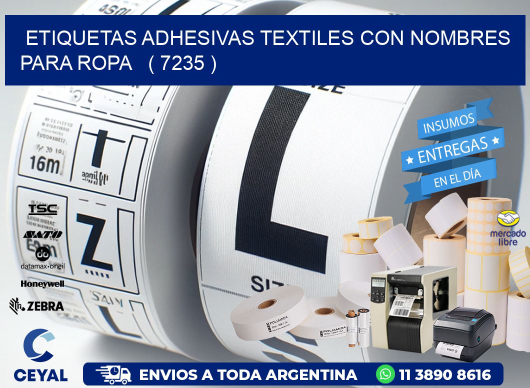 ETIQUETAS ADHESIVAS TEXTILES CON NOMBRES PARA ROPA   ( 7235 )