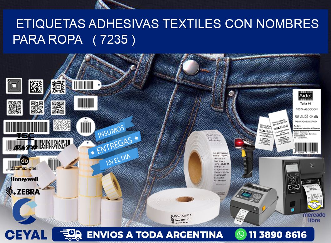 ETIQUETAS ADHESIVAS TEXTILES CON NOMBRES PARA ROPA   ( 7235 )