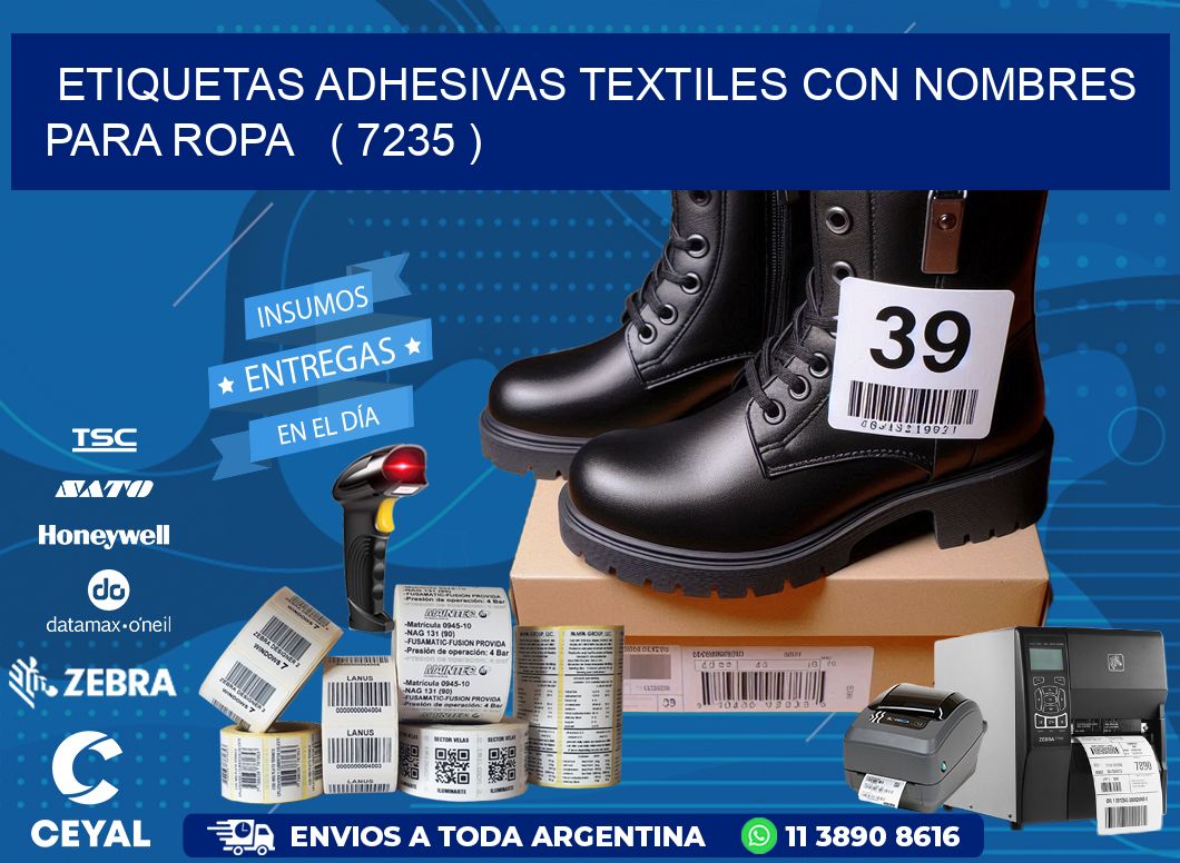 ETIQUETAS ADHESIVAS TEXTILES CON NOMBRES PARA ROPA   ( 7235 )