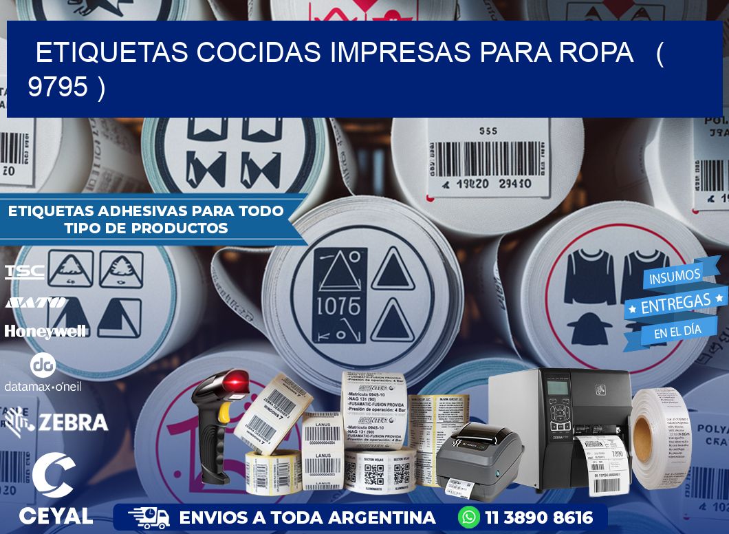 ETIQUETAS COCIDAS IMPRESAS PARA ROPA   ( 9795 )