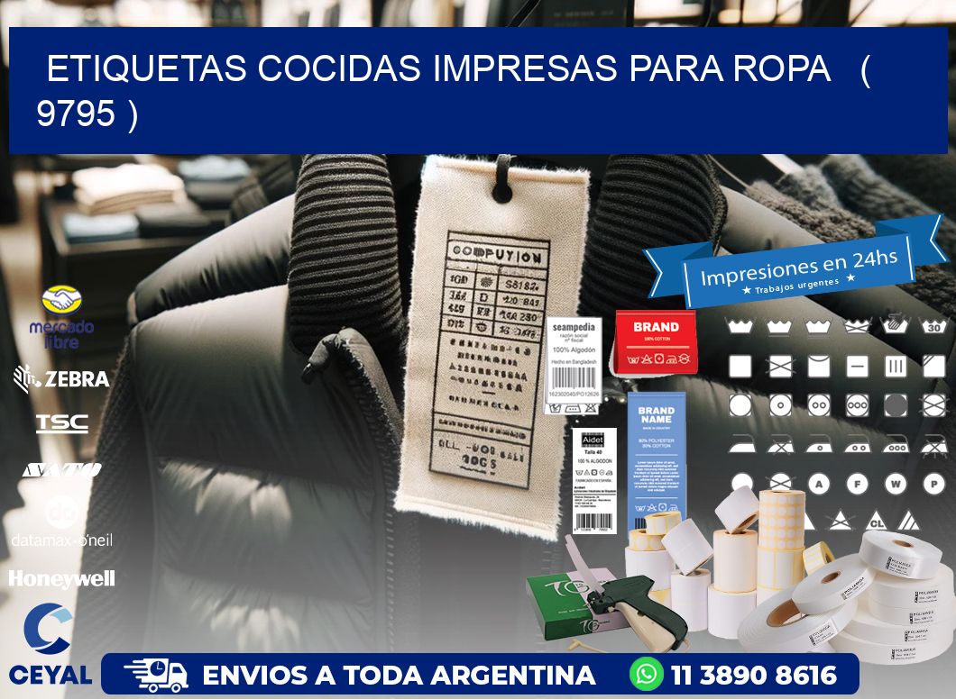 ETIQUETAS COCIDAS IMPRESAS PARA ROPA   ( 9795 )