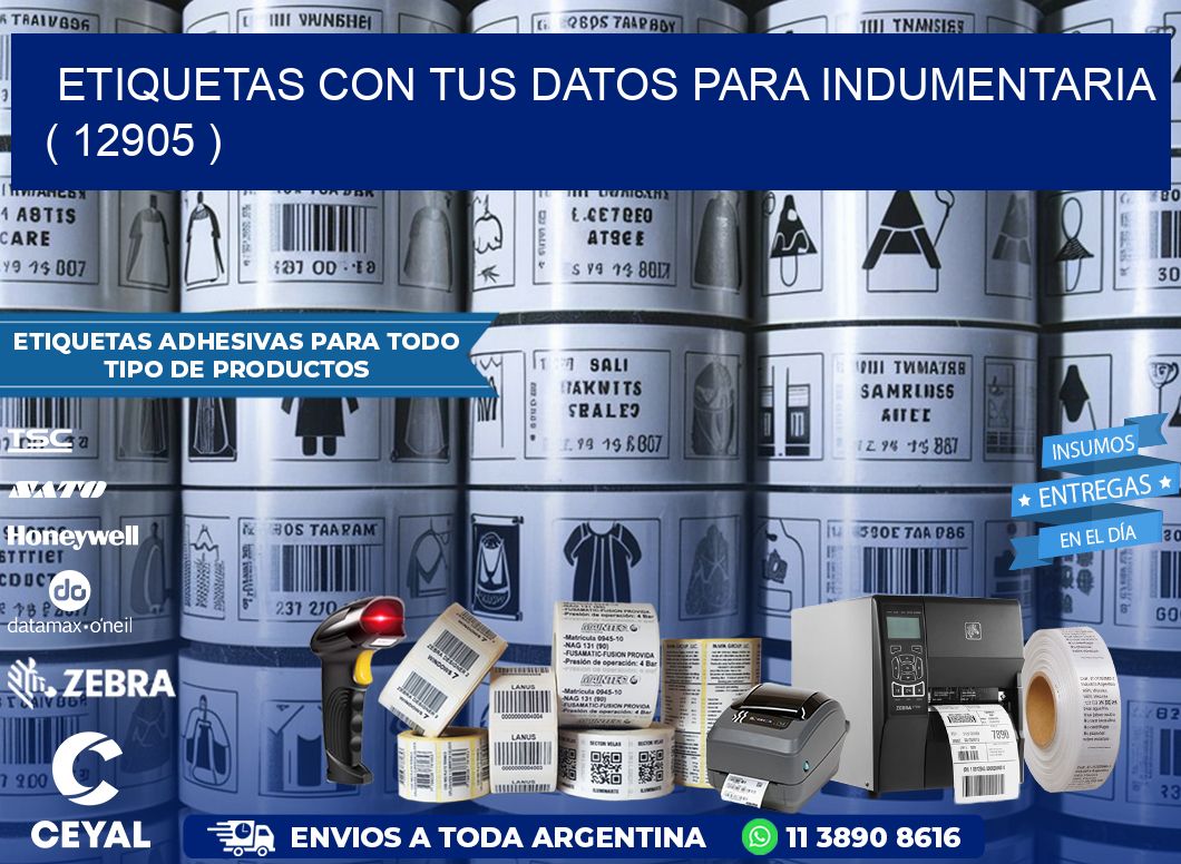ETIQUETAS CON TUS DATOS PARA INDUMENTARIA   ( 12905 )
