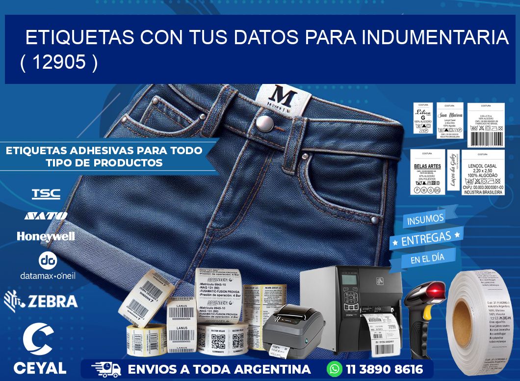ETIQUETAS CON TUS DATOS PARA INDUMENTARIA   ( 12905 )