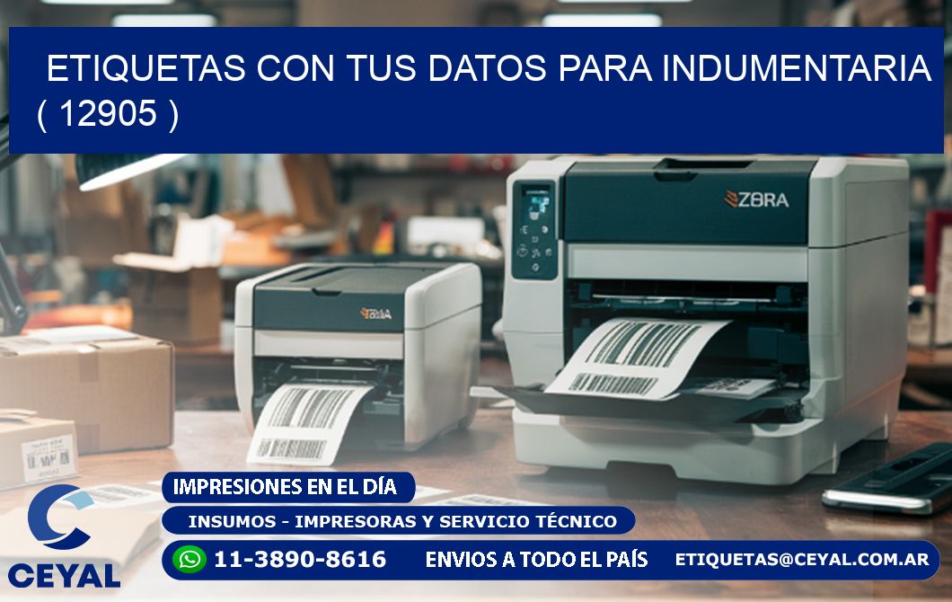 ETIQUETAS CON TUS DATOS PARA INDUMENTARIA   ( 12905 )