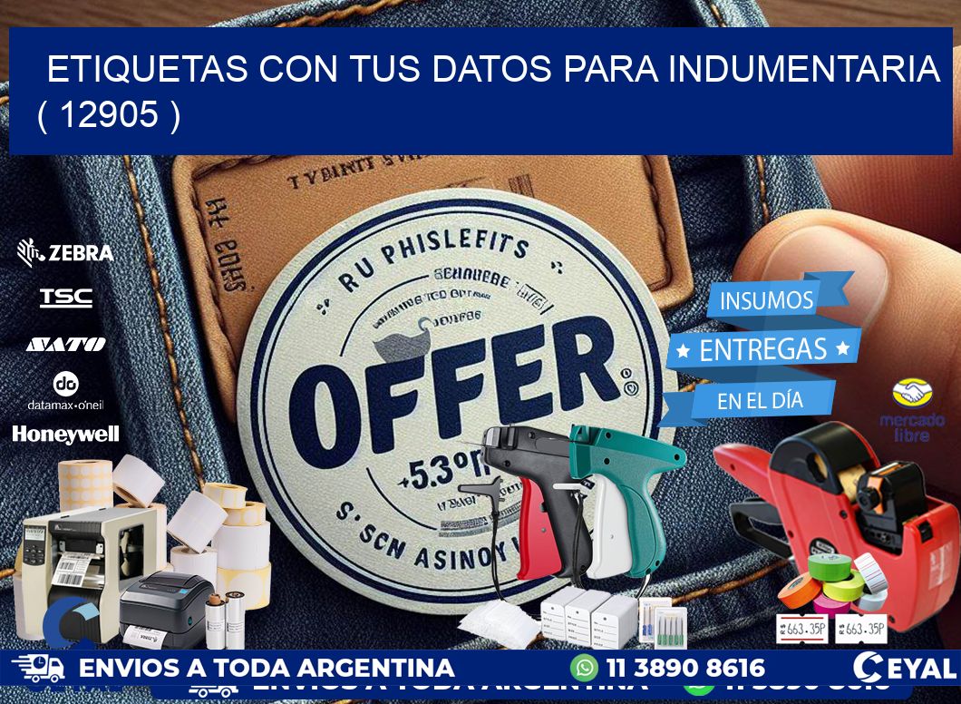 ETIQUETAS CON TUS DATOS PARA INDUMENTARIA   ( 12905 )