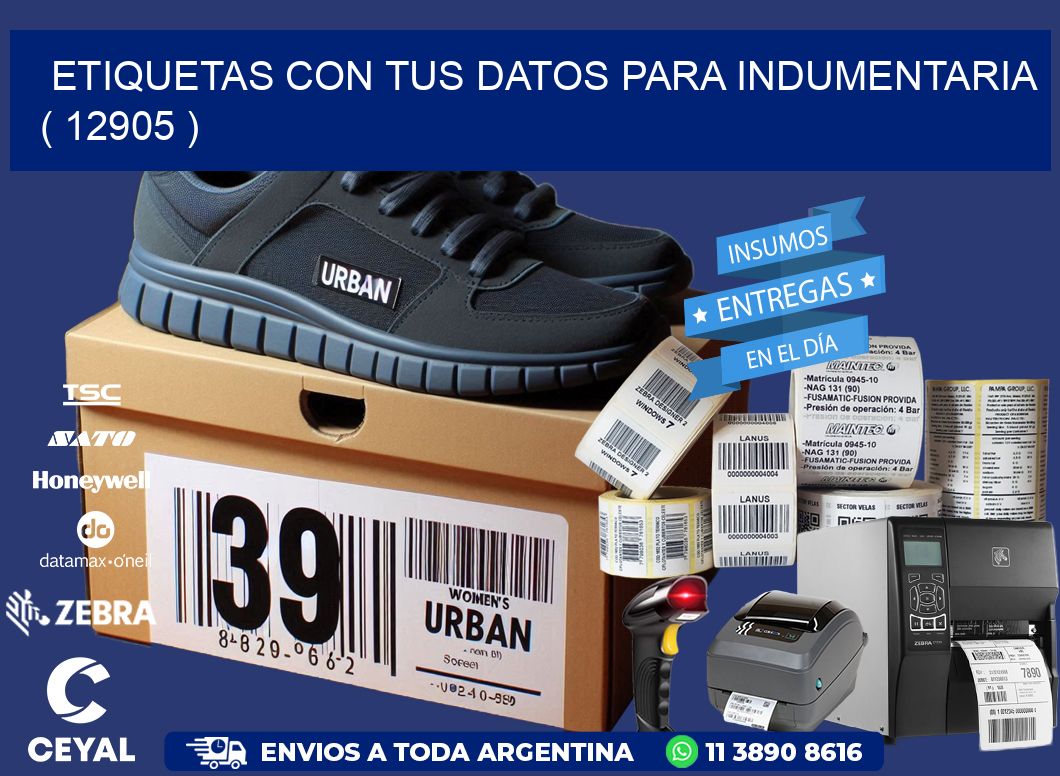 ETIQUETAS CON TUS DATOS PARA INDUMENTARIA   ( 12905 )
