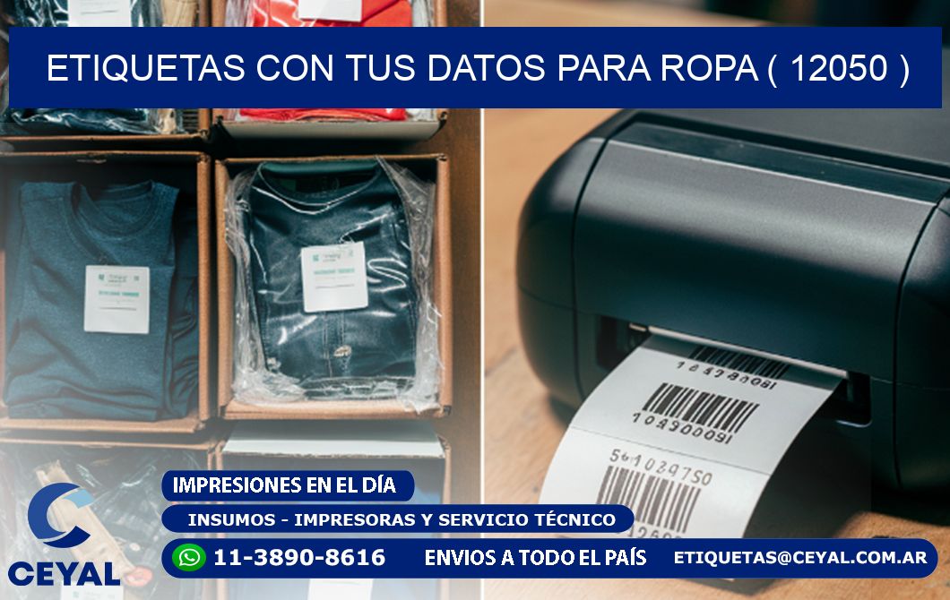 ETIQUETAS CON TUS DATOS PARA ROPA ( 12050 )
