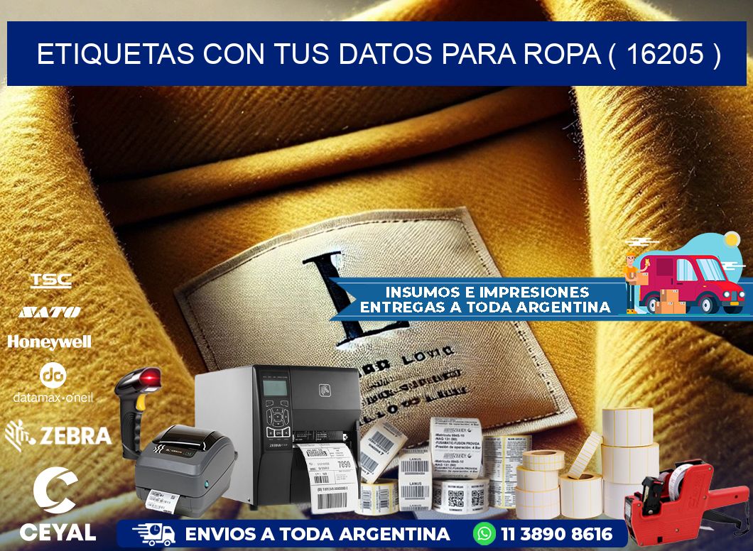 ETIQUETAS CON TUS DATOS PARA ROPA ( 16205 )