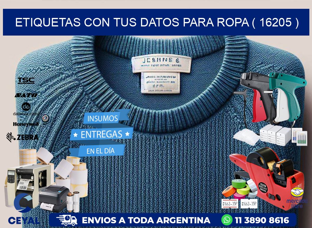 ETIQUETAS CON TUS DATOS PARA ROPA ( 16205 )