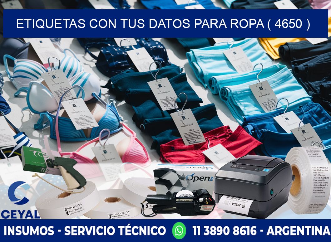 ETIQUETAS CON TUS DATOS PARA ROPA ( 4650 )