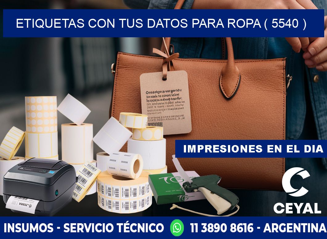 ETIQUETAS CON TUS DATOS PARA ROPA ( 5540 )