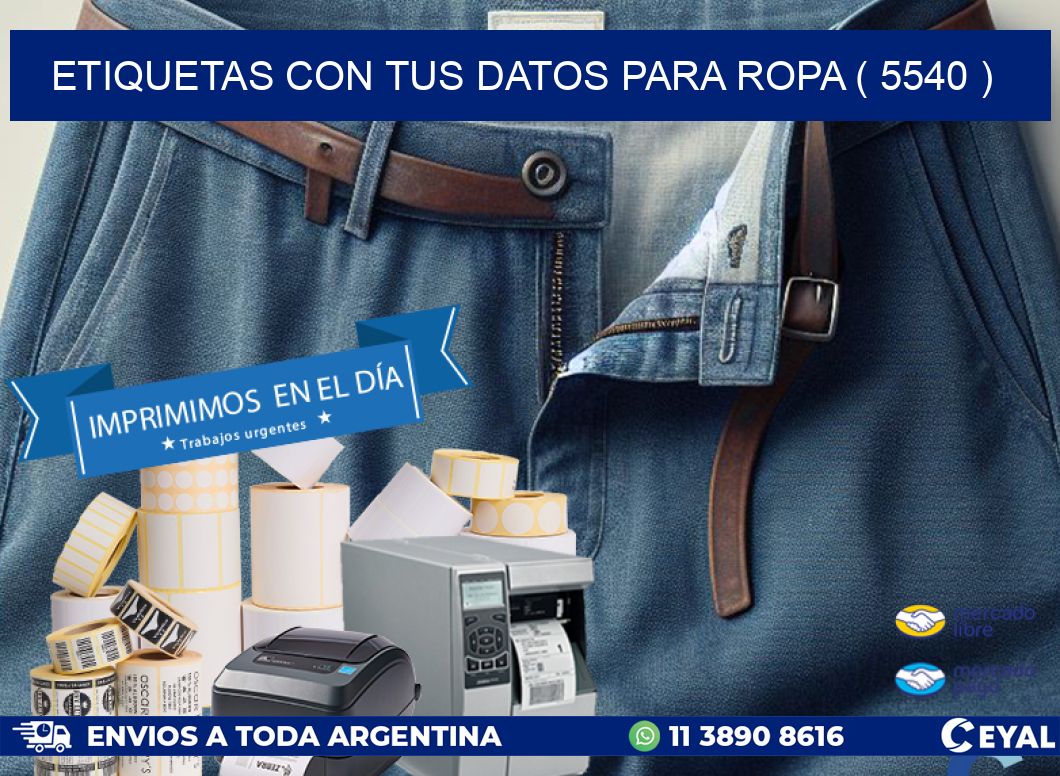 ETIQUETAS CON TUS DATOS PARA ROPA ( 5540 )