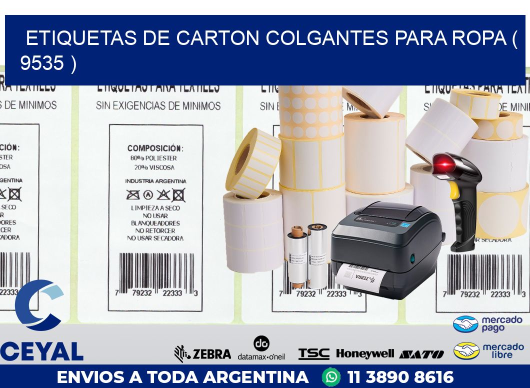 ETIQUETAS DE CARTON COLGANTES PARA ROPA ( 9535 )