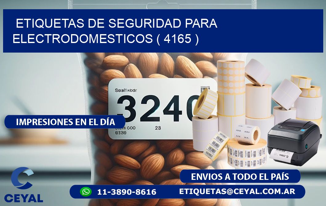 ETIQUETAS DE SEGURIDAD PARA ELECTRODOMESTICOS ( 4165 )
