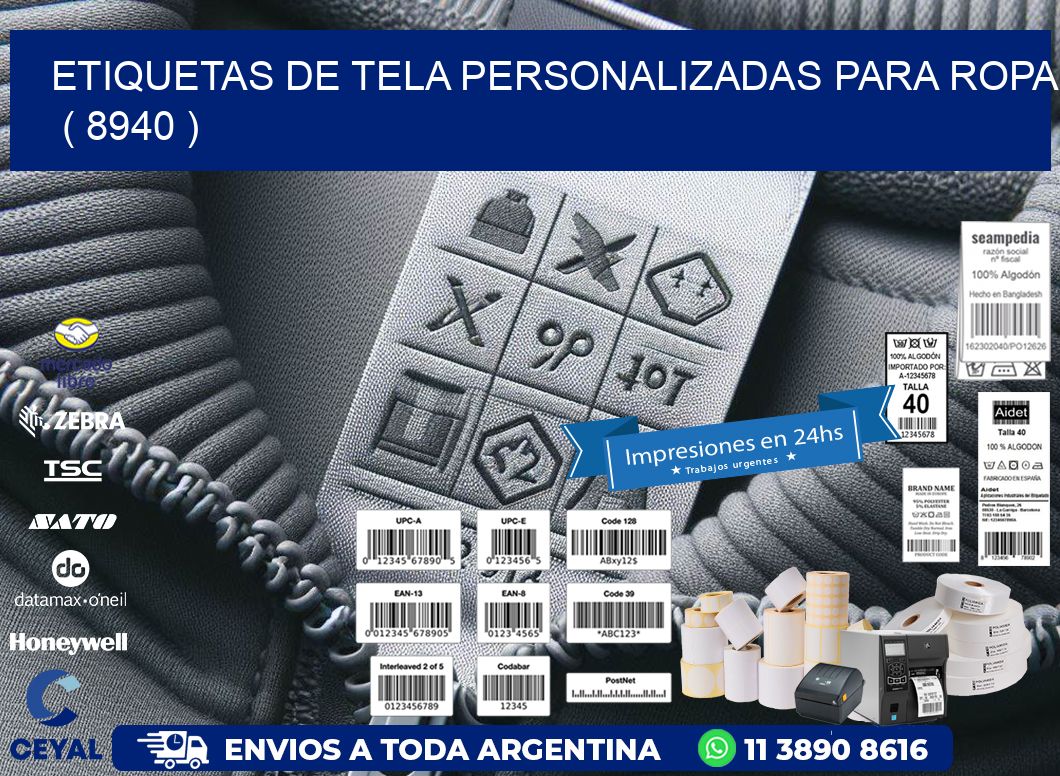 ETIQUETAS DE TELA PERSONALIZADAS PARA ROPA   ( 8940 )